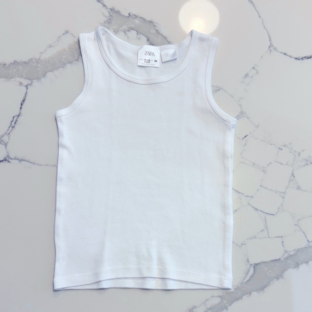 Zara Kids Classic White Tank Top